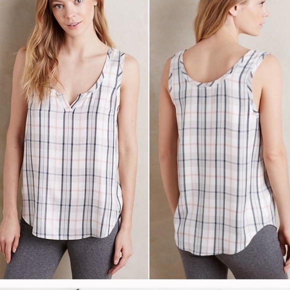 ANTHROPOLOGIE plaid tank top - Picture 2 of 7
